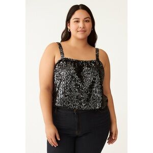 Three Flags | VTG Sequin Glam Cropped Tank Top